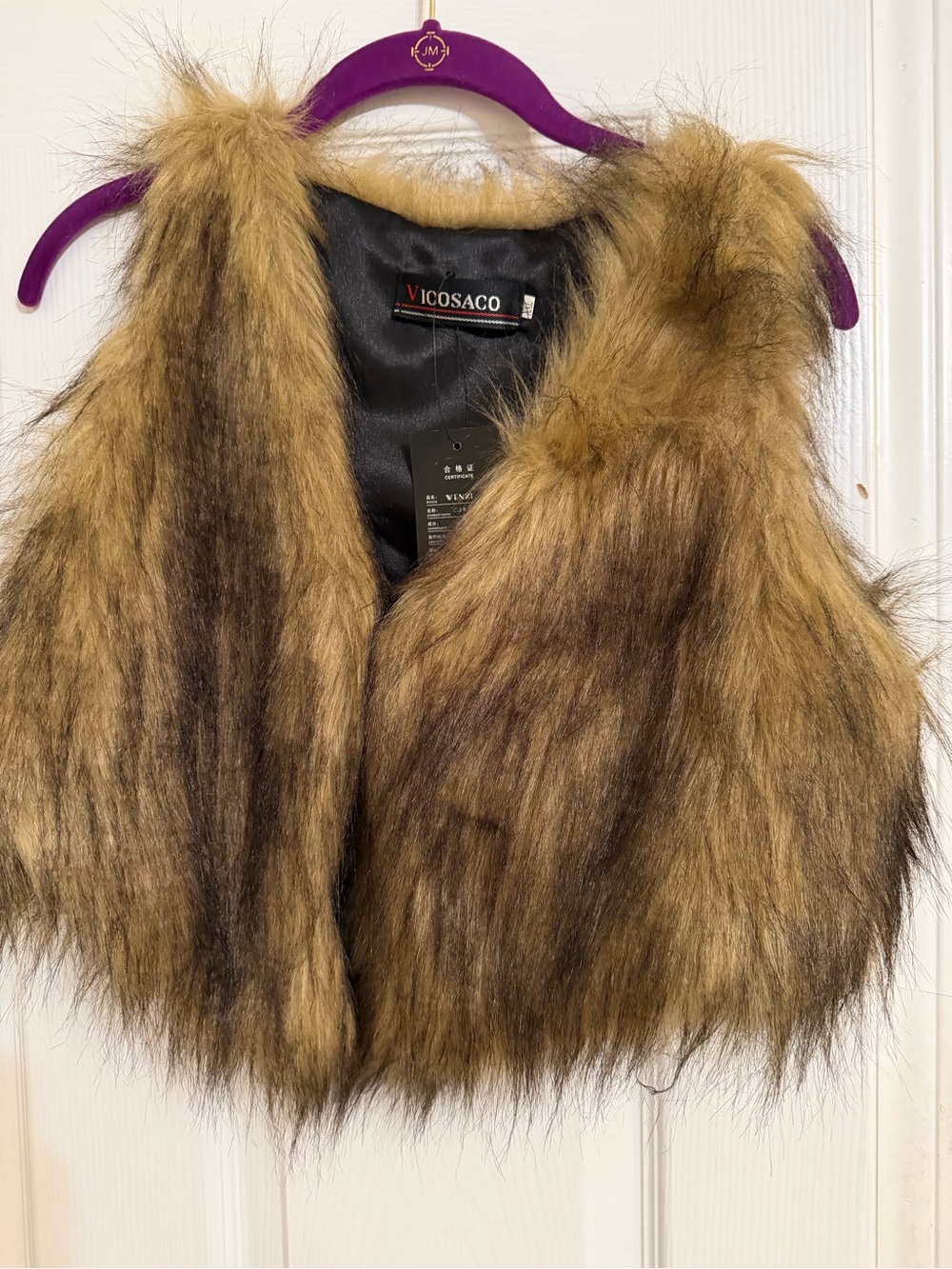 Girls' Faux Fur Vest - Brown